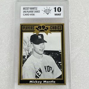 1992 Players Choice Mickey Mantle Gold Card #36 Graded Cartwright